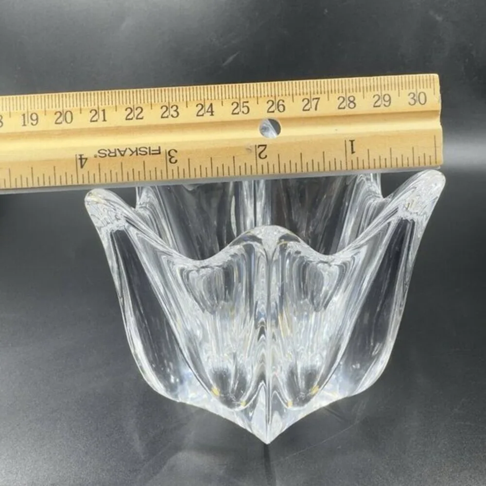 Vintage Orrefors Belle Clear Heavy Single‎ Candle Holder Votive Dish Bowl Signed